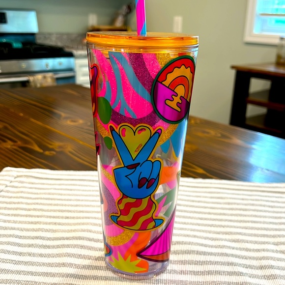 2023 Starbucks X Tim Singleton Colab Retro Glitter Cold cup in Venti 24oz. - Picture 5 of 13